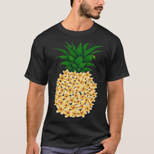 Beautiful floral pineapple men and women Hawaiian  T-shirt (Voorkant)