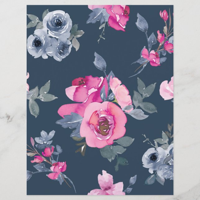 Beautiful floral pink and blue page (Voorkant)