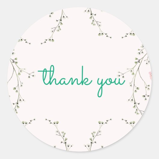 Beautiful Floral  Ronde Sticker (Voorkant)