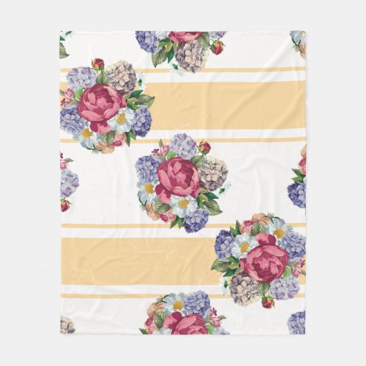 Beautiful floral seamless pattern with hydrangea p fleece deken (Voorkant)