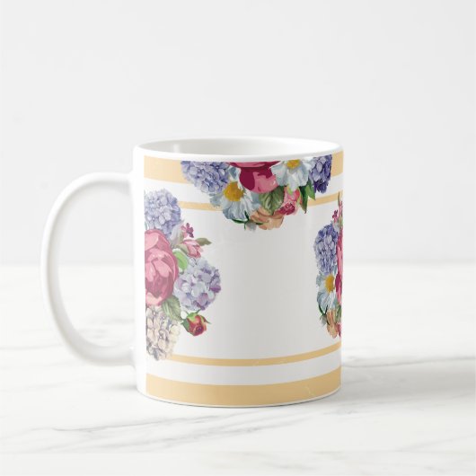 Beautiful floral seamless pattern with hydrangea p koffiemok (Links)