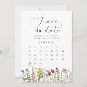 Beautiful Floral Wildflower Wedding Calendar  Save The Date (Voorkant)