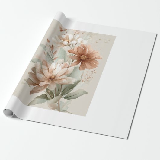 beautiful flower design  cadeaupapier (Uitgerold)