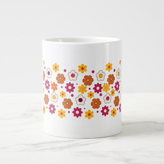 Beautiful flower pattern mug grote koffiekop (Voorkant)