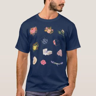 Beautiful Flowers Growing From Book cute pastels f T-shirt