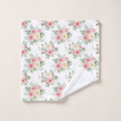 Beautiful Flowers in Pastel Color on White Bad Handdoek (Wasdoekje)