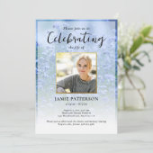 Beautiful Flowers Life Celebration Photo Funeral  Kaart (Staand voorkant)