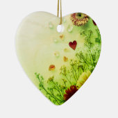 Beautiful Flowers on a Green Valentines Day Tree Keramisch Ornament (Rechts)