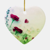 Beautiful Flowers on a Green Valentines Day Tree Keramisch Ornament (Achterkant)