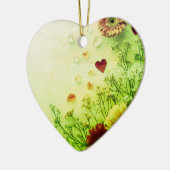 Beautiful Flowers on a Green Valentines Day Tree Keramisch Ornament (Links)
