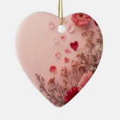 Beautiful Flowers on a Pink Valentines Day Tree Keramisch Ornament (Rechts)
