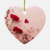 Beautiful Flowers on a Pink Valentines Day Tree Keramisch Ornament (Achterkant)