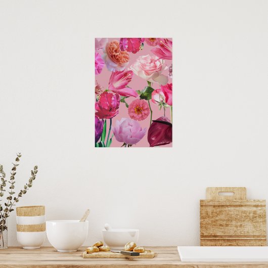 Beautiful flowers poster (Keuken)