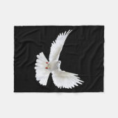 Beautiful Flying Peaceful White Dove Photo Silhoue Fleece Deken (Voorkant (Horizontaal))