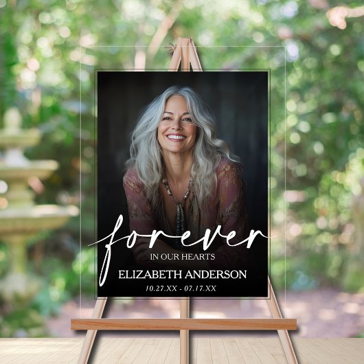 Beautiful Forever in our Hearts Photo Memorial Acryl Bord