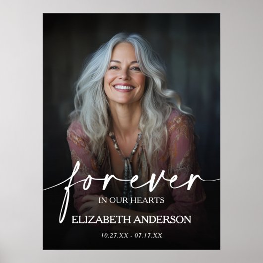 Beautiful Forever in our Hearts Photo Memorial Poster (Voorkant)