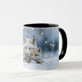 Beautiful Foxes in Snow Coffee Cup or Mug Mok (Voorkant rechts)