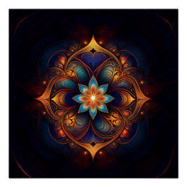 Beautiful Fractal Lily Perfect Poster