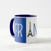 Beautiful France Flag Mug version Eiffel Tower Mok (Voorkant links)