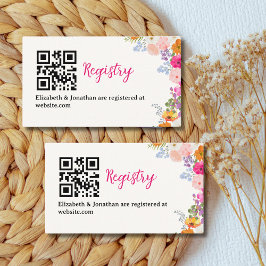 Beautiful Free-Spirited Flower Bridal Shower Informatiekaartje