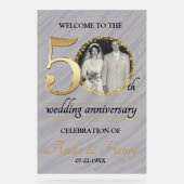 Beautiful Frosted 50th Wedding Anniversary Acryl Bord (Voorkant)