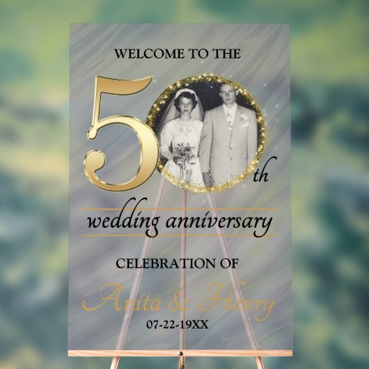 Beautiful Frosted 50th Wedding Anniversary Acryl Bord (Neutraal)