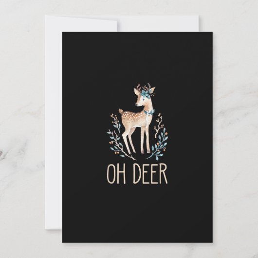 Beautiful Funny Deer Oh Deer Modern Design Feestdagenkaart (Voorkant)