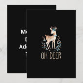 Beautiful Funny Deer Oh Deer Modern Design Feestdagenkaart (Voorkant / Achterkant)