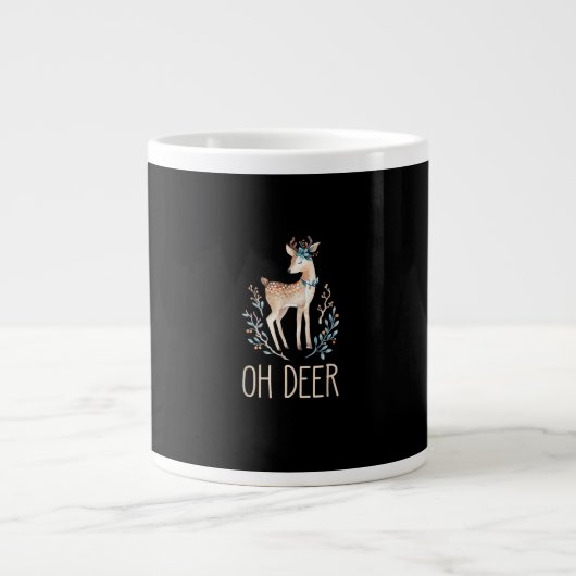 Beautiful Funny Deer Oh Deer Modern Design Grote Koffiekop (Voorkant)