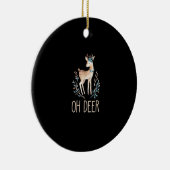 Beautiful Funny Deer Oh Deer Modern Design Keramisch Ornament (Rechts)