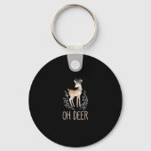 Beautiful Funny Deer Oh Deer Modern Design Sleutelhanger (Voorkant)