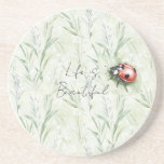 Beautiful Garden Ladybug Zandsteen Onderzetter<br><div class="desc">Beautiful Garden Ladybug</div>