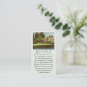 Beautiful Garden Scene Purple Red Blue Green Visitekaartje (Staand voorkant)