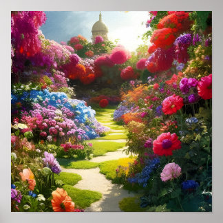 Beautiful Garden Very Colorful. Poster