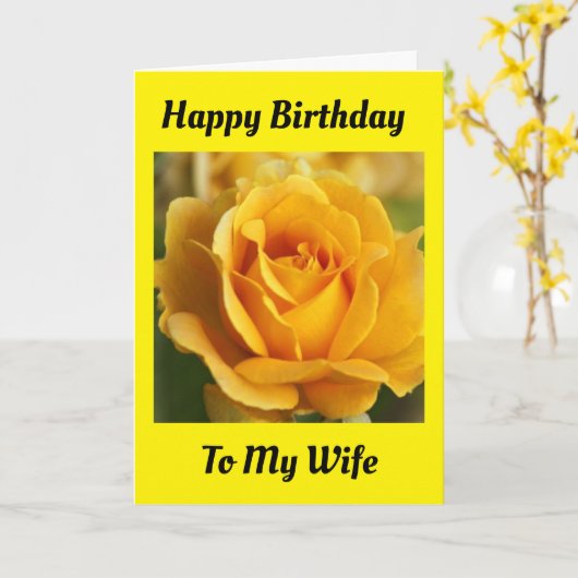 BEAUTIFUL "GEELDE ROSE" HAPPY BIRTHDAY KAART (Gele Bloem)