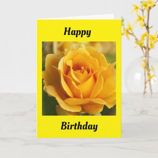 BEAUTIFUL "GEELDE ROSE" HAPPY BIRTHDAY KAART (Gele Bloem)