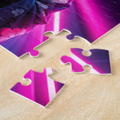 Beautiful Geisha Puzzle with Neon Background - Ele Legpuzzel (Zijkant)