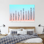 Beautiful Geometric Contemporary Cat  Canvas Afdruk (Insitu (Slaapkamer))