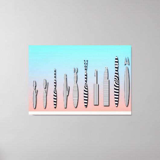 Beautiful Geometric Contemporary Cat  Canvas Afdruk (Voorkant)