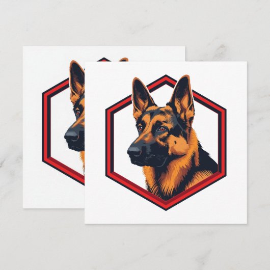 Beautiful German Shepard In A Six Sided Frame Kaart (Voorkant / Achterkant)
