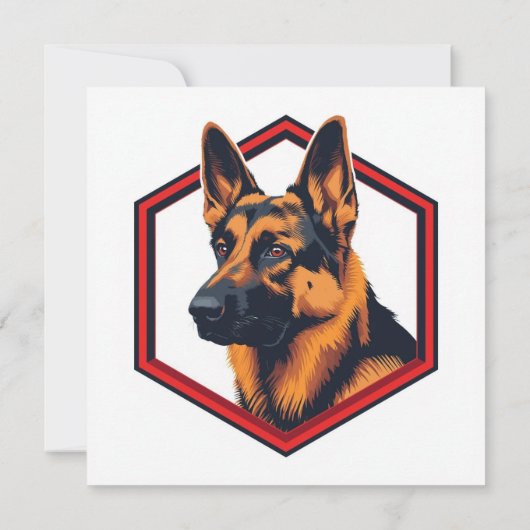 Beautiful German Shepard In A Six Sided Frame Kaart (Achterkant)