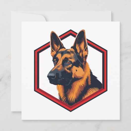 Beautiful German Shepard In A Six Sided Frame Kaart (Voorkant)