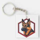 Beautiful German Shepard In A Six Sided Frame Sleutelhanger (voorkant)