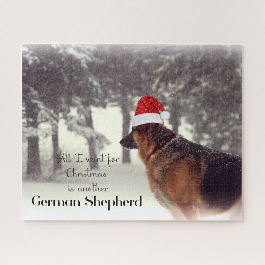 Beautiful German Shepherd in the Snow Holiday Legpuzzel (Horizontaal)