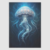 Beautiful Giant Blue Ocean Jelly Fish Decoupage Tissuepapier (Voorkant)