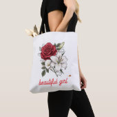 Beautiful Girl Rose Tote Bag (Dichtbij)