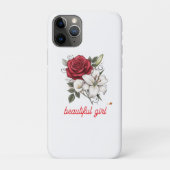 Beautiful Girl Rose Tote Bag Case-Mate iPhone Case (Achterkant)
