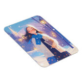 Beautiful Girl Walking on Winter Street Magneet (Rechterzijde)