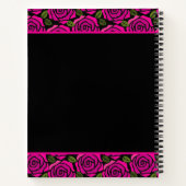 Beautiful Girly Hot Pink Roses Name Monogram  Notitieboek (Achterkant)