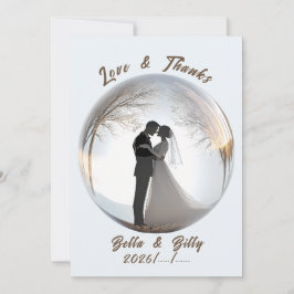 Beautiful Glass Globe Wedding Bedankkaart
